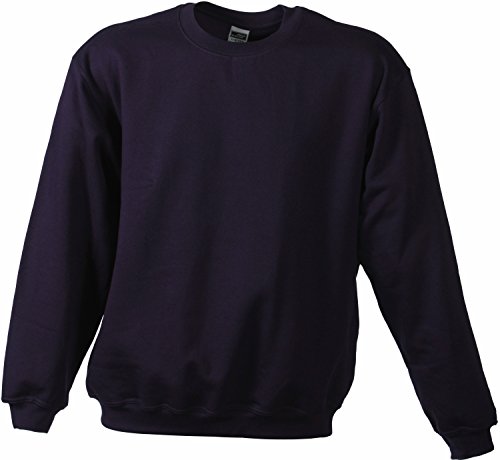 James & Nicholson Herren Sweatshirt Round - Sweat - Heavy, Gr. Medium, Violett (aubergine) von James & Nicholson