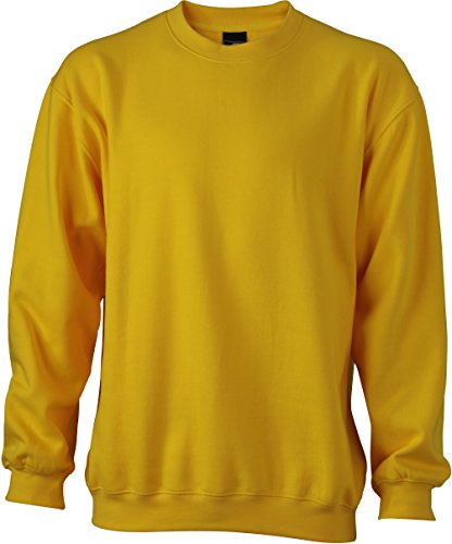 James & Nicholson Herren Sweatshirt Sweatshirt Round Sweat Heavy gelb (Sun Yellow) Large von James & Nicholson