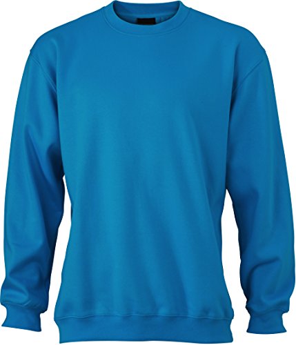 James & Nicholson Herren Sweatshirt Sweatshirt Round Sweat Heavy türkis (Turquoise) Large von James & Nicholson