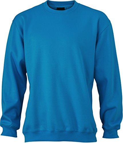 James & Nicholson Herren Sweatshirt Sweatshirt Round Sweat Heavy türkis (Turquoise) X-Large von James & Nicholson