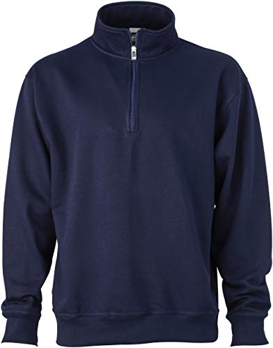 James & Nicholson Herren Sweatshirt Sweatshirt Workwear Half Zip Sweat blau (Navy) Large von James & Nicholson