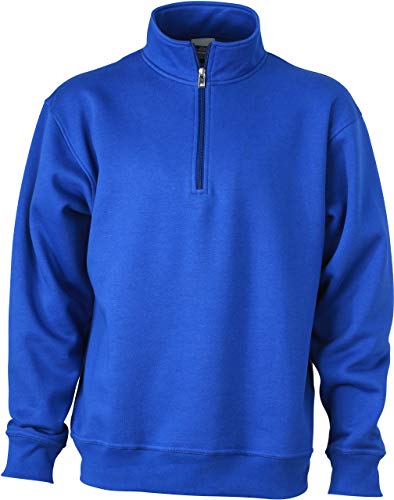 James & Nicholson Herren Sweatshirt Sweatshirt Workwear Half Zip Sweat blau (Royal) Small von James & Nicholson