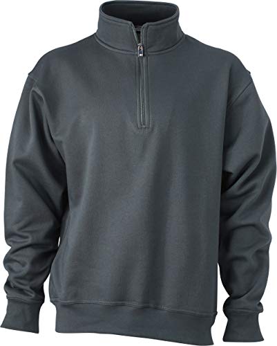 James & Nicholson Herren Sweatshirt Sweatshirt Workwear Half Zip Sweat grau (Carbon) XX-Large von James & Nicholson