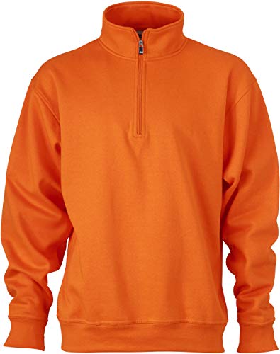 James & Nicholson Herren Sweatshirt Sweatshirt Workwear Half Zip Sweat orange (Orange) Large von James & Nicholson