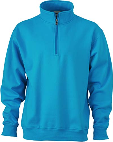 James & Nicholson Herren Sweatshirt Sweatshirt Workwear Half Zip Sweat türkis (Turquoise) Large von James & Nicholson