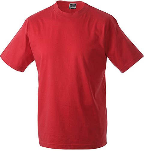 James & Nicholson Herren Round-T-Heavy T-Shirt, Rot (red), Medium von James & Nicholson