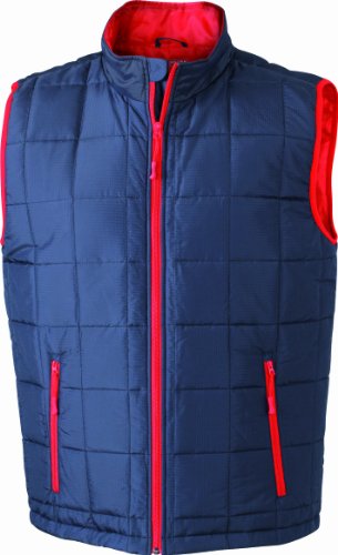 James & Nicholson Herren Top Steppweste Padded Light Weight blau (navy/red) XXX-Large von James & Nicholson