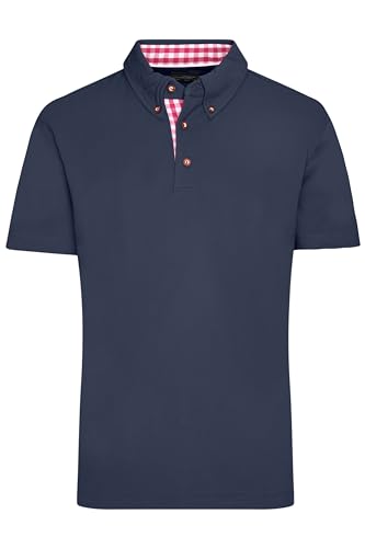 James & Nicholson Herren Trachtenpoloshirt - Klassisches Piquépolo im Trachtenlook | Farbe: Navy/red-White | Grösse: L von James & Nicholson