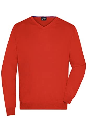 James & Nicholson Herren V-Pullover - Hochwertiger Strickpullover in zahlreichen Trendfarben | Farbe: Dark-orange | Grösse: L von James & Nicholson