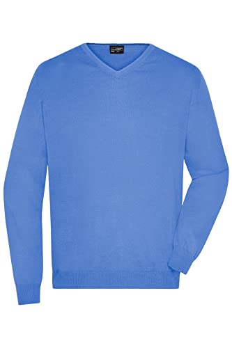 James & Nicholson Herren V-Pullover - Hochwertiger Strickpullover in zahlreichen Trendfarben | Farbe: glacier-blue | Grösse: XXL von James & Nicholson