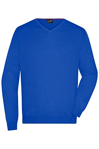 James & Nicholson Herren V-Pullover - Hochwertiger Strickpullover in zahlreichen Trendfarben | Farbe: royal | Grösse: L von James & Nicholson