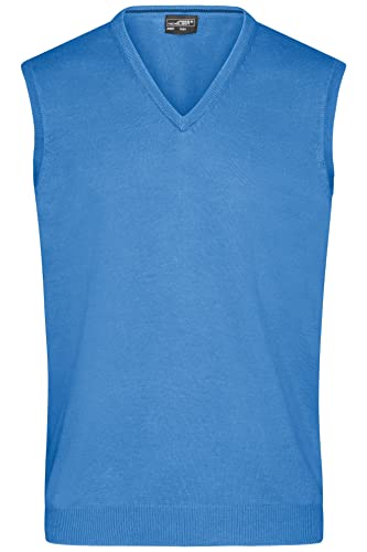 James & Nicholson Herren V-Pullunder - Klassisch geschnittener Pullunder aus hochwertiger Baumwolle | Farbe: glacier-blue | Grösse: XXL von James & Nicholson