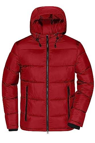 James & Nicholson Herren Winter Steppjacke Sorona® - Gesteppte Winterjacke DuPont™ Sorona® Wattierung für Freizeit und Business | Farbe: red/black | Grösse: L von James & Nicholson