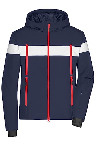 James & Nicholson Herren Wintersport Jacke - Sportliche, wasserdichte Winterjacke mit DuPont™ Sorona® Wattierung | Farbe: navy/white | Grösse: S von James & Nicholson