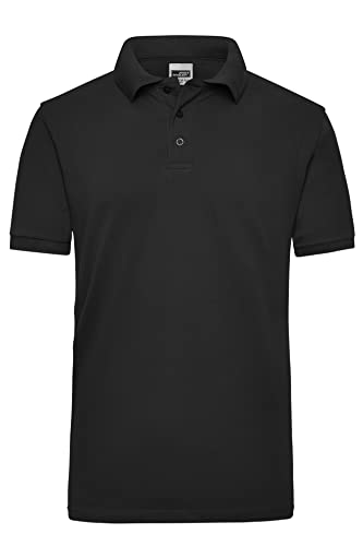 James & Nicholson Herren Work Poloshirt - Robustes Arbeitspolo aus einlaufvorbehandeltem Piqué | Farbe: Black | Grösse: 4XL von James & Nicholson