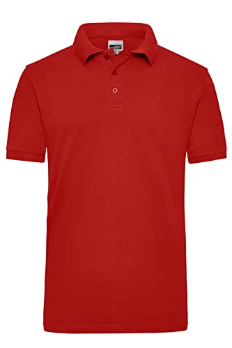 James & Nicholson Herren Work Poloshirt - Robustes Arbeitspolo aus einlaufvorbehandeltem Piqué | Farbe: red | Grösse: 4XL von James & Nicholson
