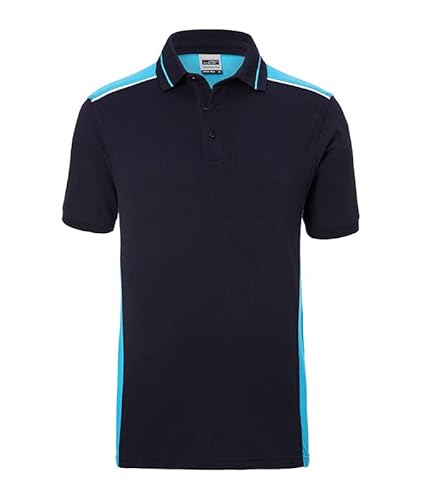 James & Nicholson Herren Workwear Polo Kontrast - Hochwertiges Poloshirt mit zahlreichen Akzenten aus Baumwolle und Polyester | Farbe: navy/turquoise | Grösse: 3XL James & Nicholson Herren Workwear Polo Kontrast - Hochwertiges Poloshirt mit zahlreichen Akzenten aus Baumwolle und Polyester | Farbe: navy/turquoise | Grösse: 3XL von James & Nicholson