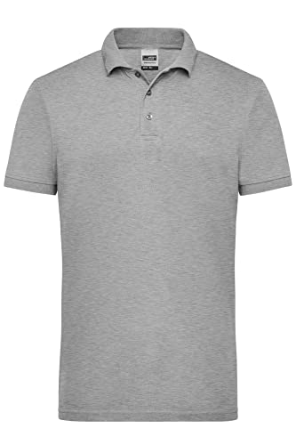 James & Nicholson Herren Workwear Polo - Robustes Poloshirt für Hobby und Beruf | Farbe: Grey-Heather | Grösse: L von James & Nicholson