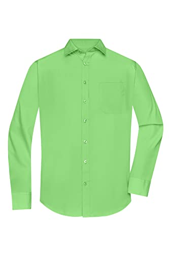 James & Nicholson Herrenhemd Poplin Langarm - Klassisches Hemd mit Brusttasche in großer Farbauswahl | Farbe: lime-green | Grösse: L von James & Nicholson