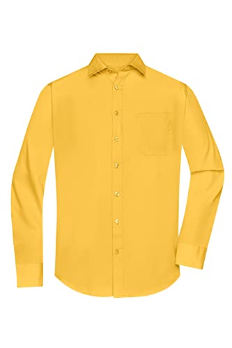 James & Nicholson Herrenhemd Poplin Langarm - Klassisches Hemd mit Brusttasche in großer Farbauswahl | Farbe: Yellow | Grösse: XXL von James & Nicholson
