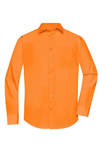 James & Nicholson Herrenhemd Poplin Langarm - Klassisches Hemd mit Brusttasche in großer Farbauswahl | Farbe: orange | Grösse: XXL von James & Nicholson