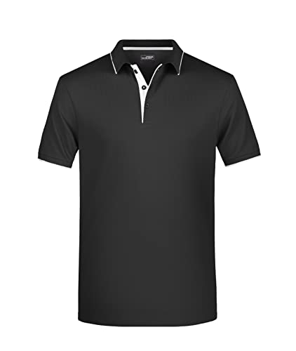 James & Nicholson Herrenpolo Multi Stripe - Klassisches Polo mit Kontraststreifen | Farbe: Black/Silver | Grösse: 3XL von James & Nicholson