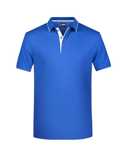 James & Nicholson Herrenpolo Multi Stripe - Klassisches Polo mit Kontraststreifen | Farbe: royal/White | Grösse: XXL von James & Nicholson