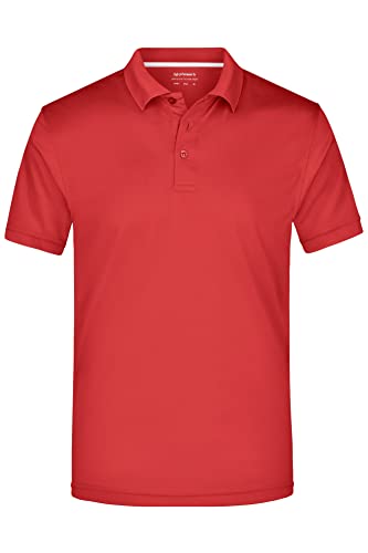 James & Nicholson Herrenpolo Upgrade®-Silver - Polohemd mit antimikrobieller Frischeausrüstung | Farbe: red | Grösse: XL von James & Nicholson