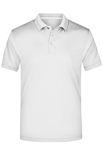 James & Nicholson Herrenpolo upgrade®-Silver - Polohemd mit antimikrobieller Frischeausrüstung | Farbe: white | Grösse: L von James & Nicholson