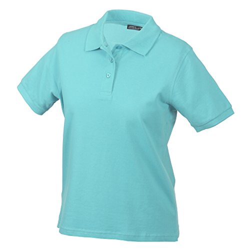 James & Nicholson Hochwertiges Polohemd mit Armbündchen (L, Aqua) von James & Nicholson