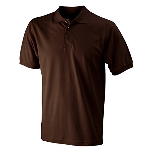 James & Nicholson Hochwertiges Polohemd mit Armbündchen (L, brown) von James & Nicholson