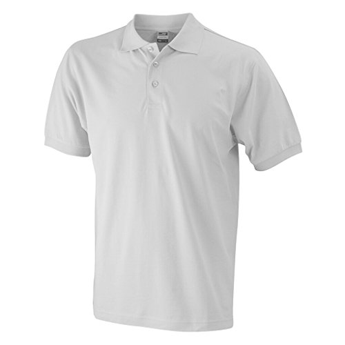 James & Nicholson Hochwertiges Polohemd mit Armbündchen (L, white) von James & Nicholson