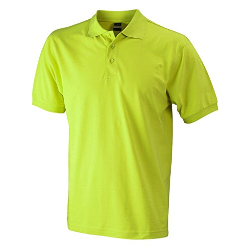 James & Nicholson Hochwertiges Polohemd mit Armbündchen (XL, acid-yellow) von James & Nicholson