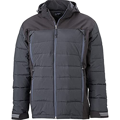 James & Nicholson JN1050 Men's Outdoor Hybrid Jacket Thermojacke in attraktivem Materialmix, Größe:M;Farbe:Black von James & Nicholson