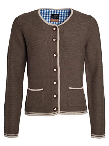 James & Nicholson JN639 Damen Traditionelle Strickjacke Gr. XS, Braun-melange/Beige/Royal von James & Nicholson