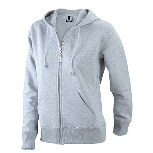 James & Nicholson Kapuzen-Jacke aus formbeständiger Sweat-Qualität (XXL, grey-heather) von James & Nicholson