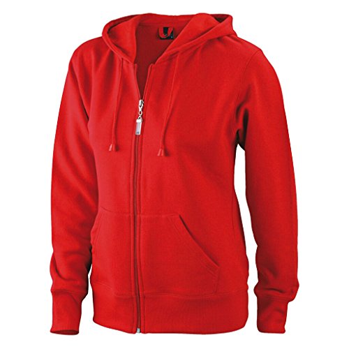 James & Nicholson Kapuzen-Jacke aus formbeständiger Sweat-Qualität (XXL, red) von James & Nicholson