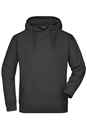 James & Nicholson Kapuzensweatshirt - Hochwertiger Freizeit-Sweat mit Kapuze und Kängurutasche | Farbe: black | Grösse: L von James & Nicholson