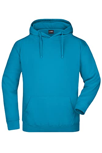 James & Nicholson Kapuzensweatshirt - Hochwertiger Freizeit-Sweat mit Kapuze und Kängurutasche | Farbe: turquoise | Grösse: XL von James & Nicholson