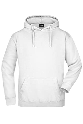 James & Nicholson Kapuzensweatshirt - Hochwertiger Freizeit-Sweat mit Kapuze und Kängurutasche | Farbe: white | Grösse: XL von James & Nicholson