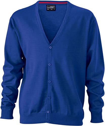 James & Nicholson Klassische Baumwoll-Strickjacke (3XL, royal) von James & Nicholson