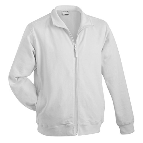 James & Nicholson Klassische Sweatjacke aus French-Terry (L, white) von James & Nicholson