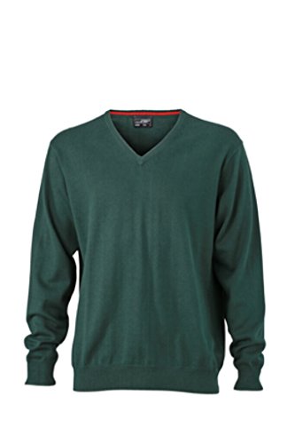 James & Nicholson Klassischer Baumwoll-Pullover (XXL, forest-green) von James & Nicholson