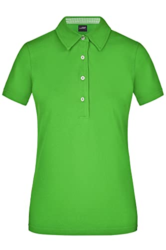 James & Nicholson Klassisches Damen Polohemd - Polohemd mit konfektioniertem Kragen | Farbe: Lime-Green/Lime-Green-White | Grösse: XL von James & Nicholson