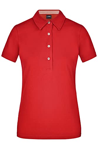 James & Nicholson Klassisches Damen Polohemd - Polohemd mit konfektioniertem Kragen | Farbe: red/red-White | Grösse: XL von James & Nicholson