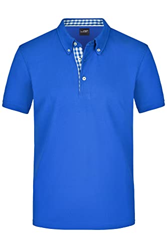James & Nicholson Klassisches Herren Polohemd - Polohemd mit Button-Down-Kragen | Farbe: royal/royal-white | Grösse: M von James & Nicholson