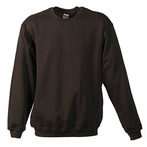 James & Nicholson Klassisches Komfort Rundhals-Sweatshirt (3XL, brown) von James & Nicholson