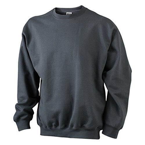 James & Nicholson Klassisches Komfort Rundhals-Sweatshirt (3XL, graphite) von James & Nicholson