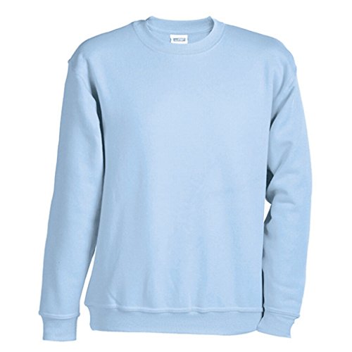 James & Nicholson Klassisches Komfort Rundhals-Sweatshirt (4XL, light-blue) von James & Nicholson