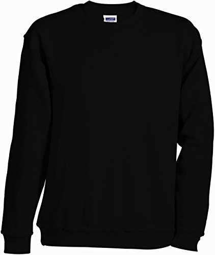 James & Nicholson Klassisches Komfort Rundhals-Sweatshirt (5XL, black) von James & Nicholson